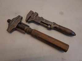 2 antike Rollgabelschlüssel Oldtimer Werkstatt