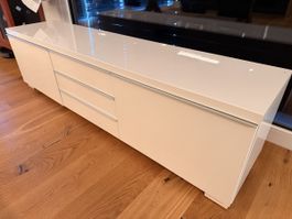 Bestå Burs TV Bank Hochglanz weiss 180x41x49