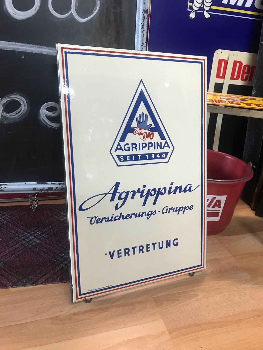 Schilder: Agrippina Versicherungs-Gruppe Emailschild – Gebraucht aus Erlinsbach von Stu-ff 2