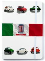 Fiat 500 Notizheft A5, liniert, 60 Seiten mit Gummizug NEU