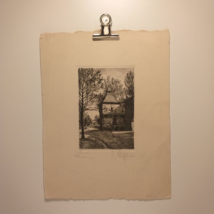 Grafiken & Lithographien: (KOPIE) Original Radierung Letziturm Basel 1928 – Gebraucht aus Basel von only.art