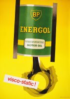 BP Energol Visco-Static Öl Werbung Plakat von 1954