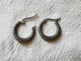 Boucles d’oreilles créoles en argent tibétain