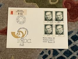 1 Erstagsbrief LI Einschreiben Viererblock 1968