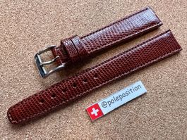 16mm Swissmade Uhrenarmband, Leder, braun Eidechse Uhrenband
