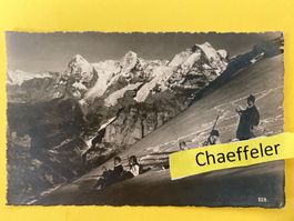 1923 Mürren, Schilthorn, Rutschpartie.Eiger, Mönch, Jungfrau