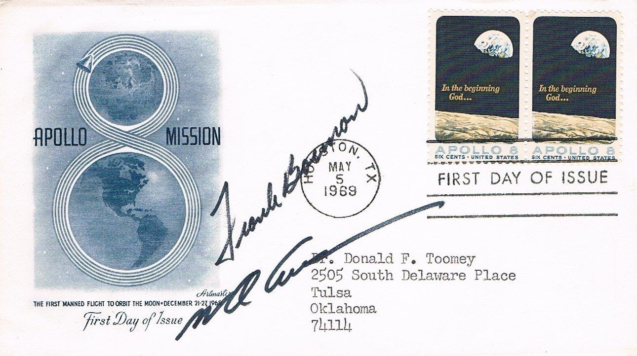 Autografi: APOLLO 8 William A. "Bill" Anders & Frank Borman Autogramm – Usato da Bischofszell venduto da Gottselig
