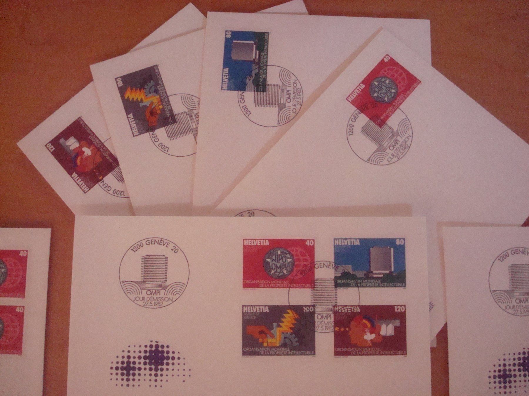 Alle Briefmarken: GA 1982 FDC Serie einzeln und 4er – Gebraucht aus Gordola von Polentaefung 1