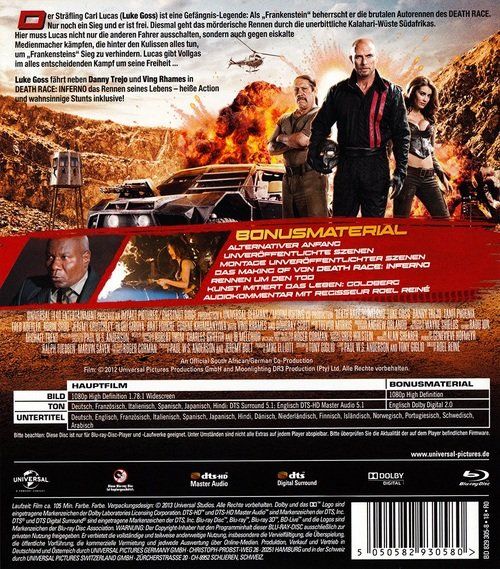 Tutti i DVDs: Death Race: Inferno (Blu-ray) – Nuovo (secondo la descrizione) da Volketswil venduto da Fraese1 1