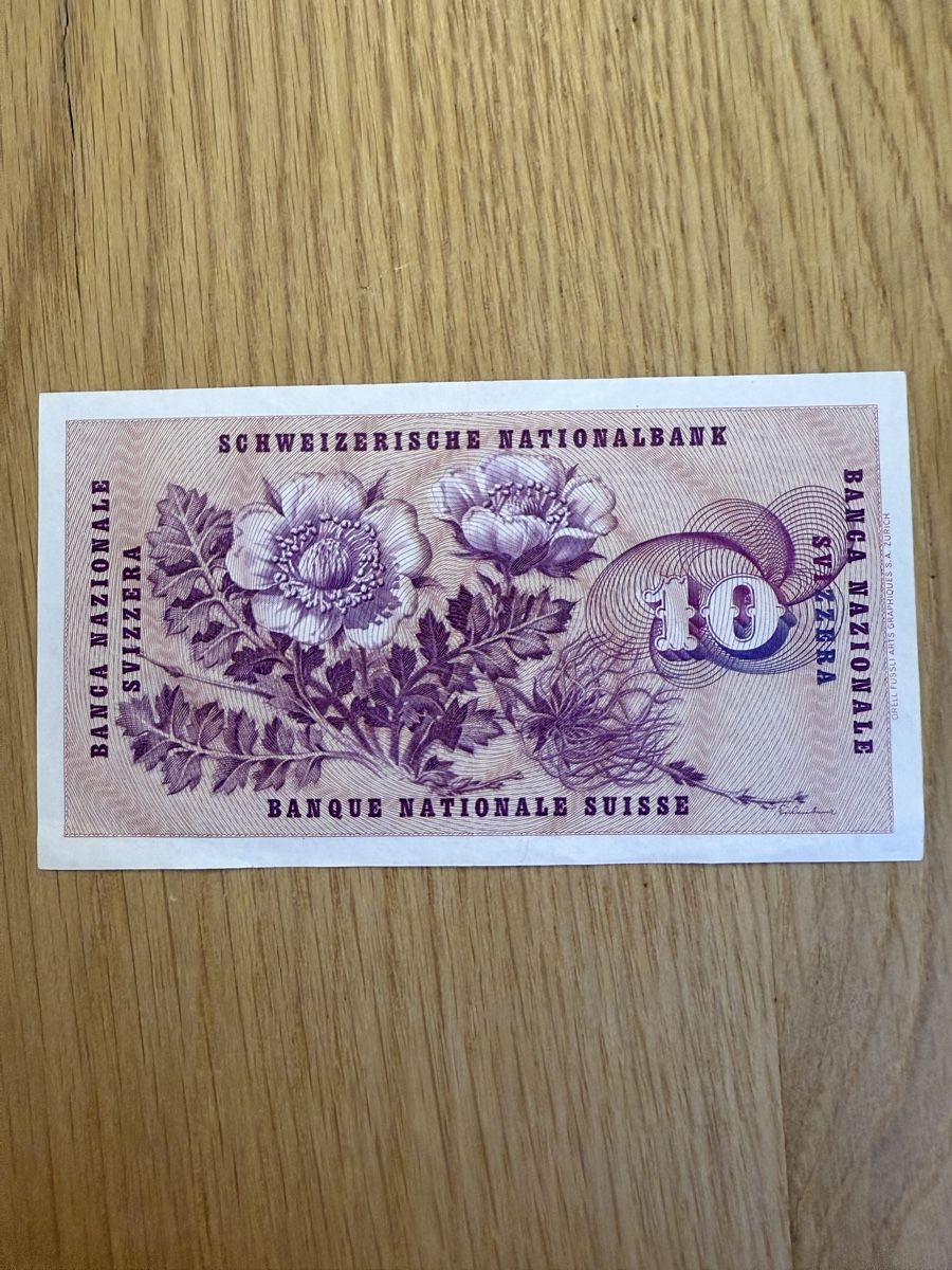 Banknoten: 10 Franken Oktober 1955 – Gebraucht aus Minusio von davdon 1