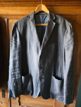 Navyboot Herren Leinen Blazer Sakko Grösse 56 braun/grau