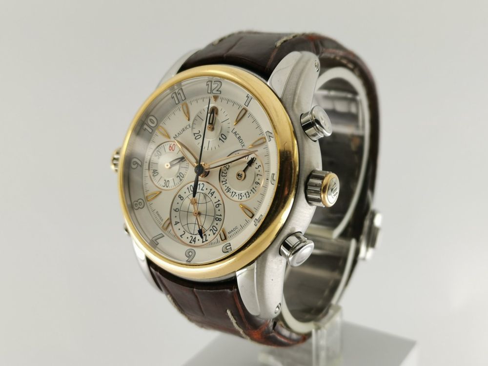 Maurice Lacroix Orologi: Maurice Lacroix Masterpiece Chrono Globe Stahl/Gold – Usato da Zürich venduto da Stargold-Uhren 1