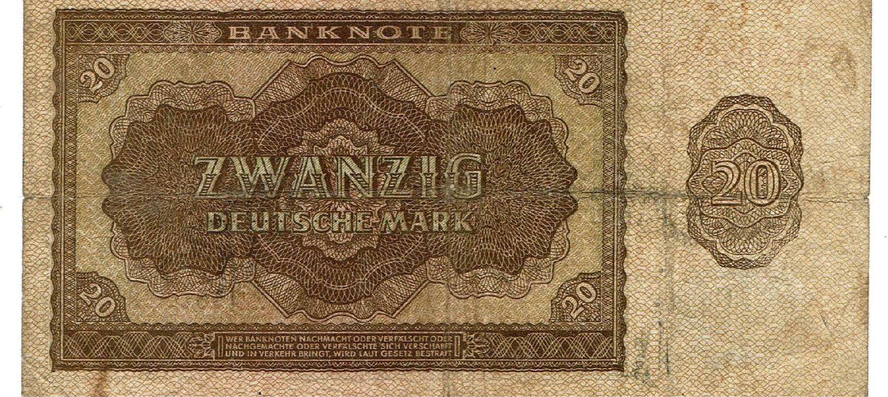 Banconote: Berlin 20 Deutsche Mark 1948 SS+-SS++ – Usato da Steffisburg venduto da ber_8htf 1