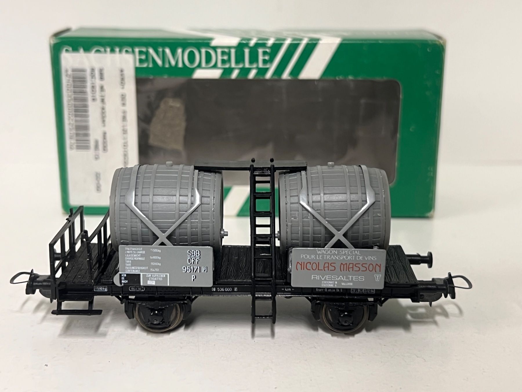 Modellini di ferrovie: SACHSEN MODELLE 16016 SBB  Weinfasswagen MASSON H0 DC – Nuovo (secondo la descrizione) da Geroldswil venduto da TopTrain54