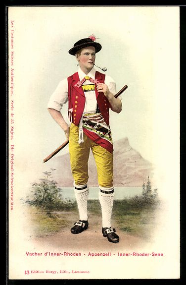 Cartoline postali: AK Junger Mann in Appenzeller Tracht – Usato da Berlin venduto da bartko-reher