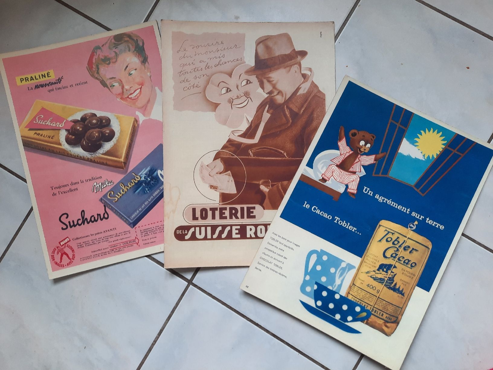 Foto & Immagini: 3 CARTONS PUBLICITAIRES. Vers 1950-60 – Usato da Le Locle venduto da marylise01