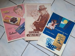 3 CARTONS PUBLICITAIRES. Vers 1950-60