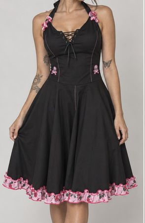 Rockabilly Goth Kleid von Serious Clothing, Grösse S