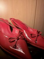 Rote Slingpumps Lackleder mit Schleife, Gr. 37, Top Zustand
