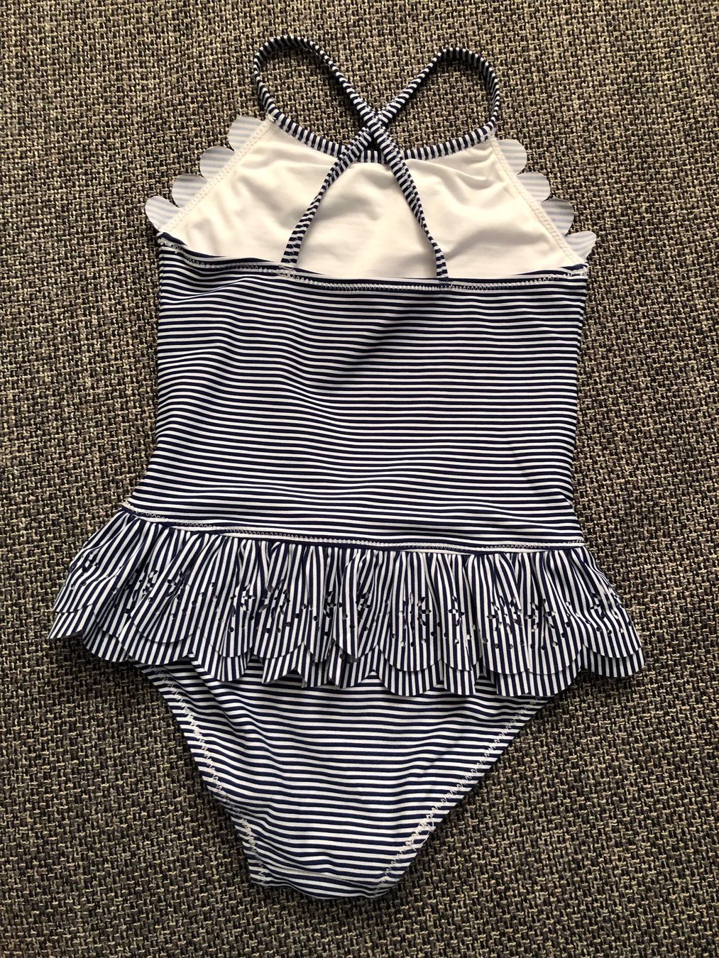 Costumi da bagno & Bikini: Badekleid mit Röckchen, Weiss-Blau gestreift – Nuovo (secondo la descrizione) da Langnau am Albis venduto da snla_scc9 1