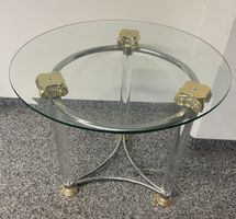 Tisch Glas Metall Rund Durchmesser  Höhe 50cm