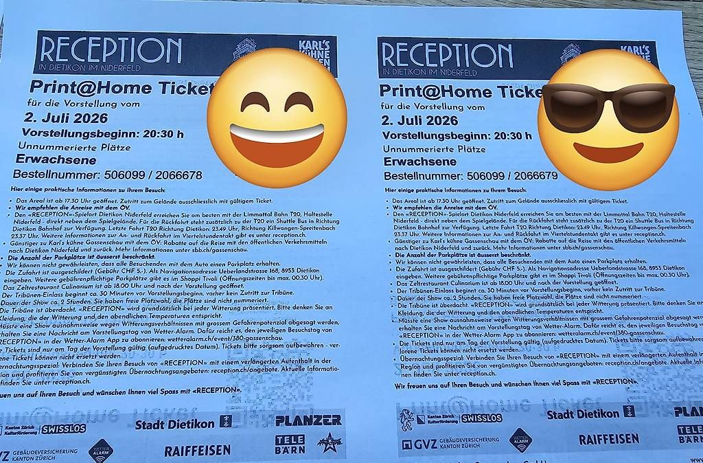 Tickets: Karl's Kühne Gassenschau / Reception – Gebraucht aus Ennetbaden von Rebberg