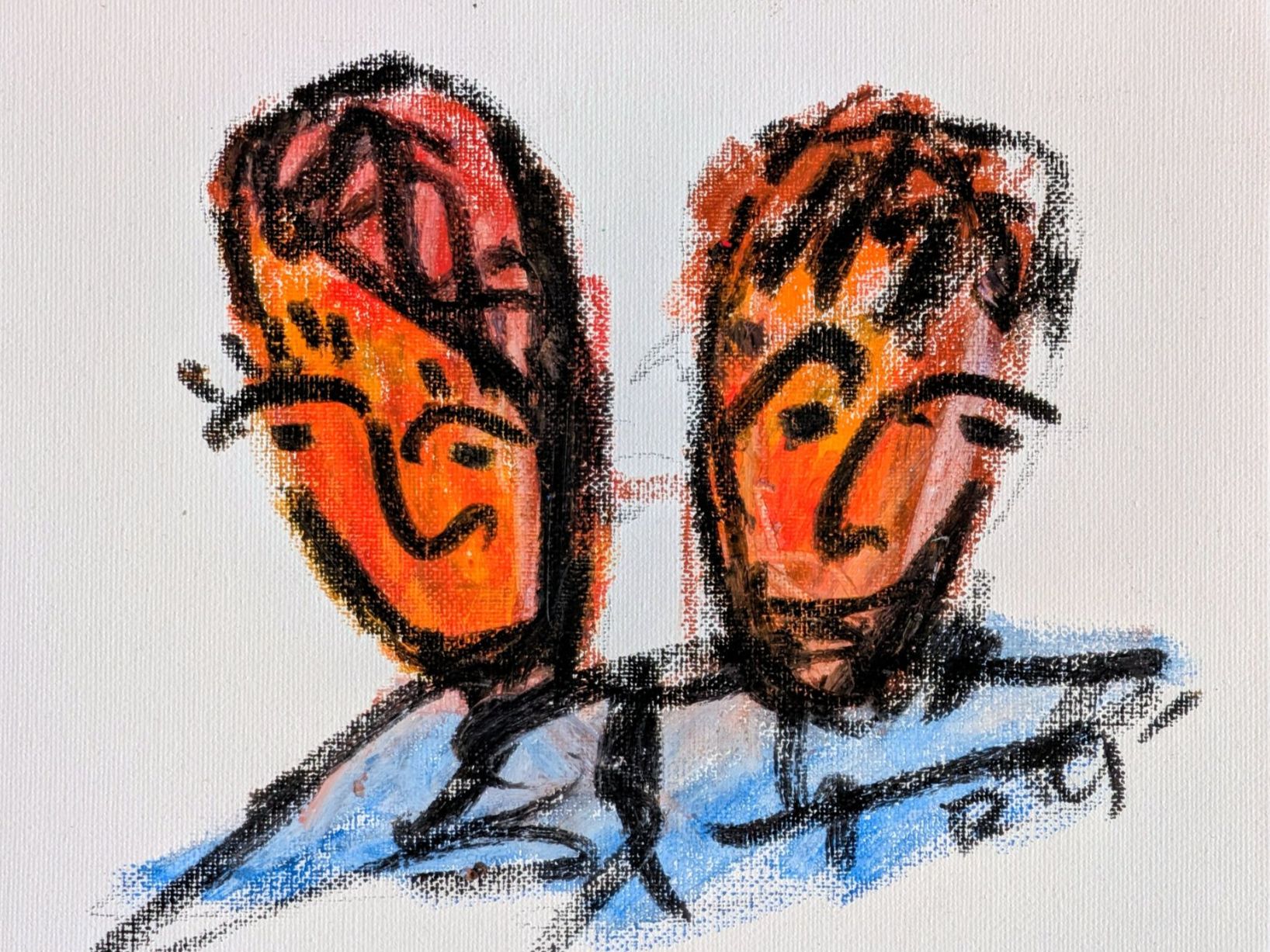 Dipinti: Originales Wasserkreide  "Doppelgesicht", Handsigniert – Nuovo (secondo la descrizione) da Herisau venduto da apo_bxx7 1