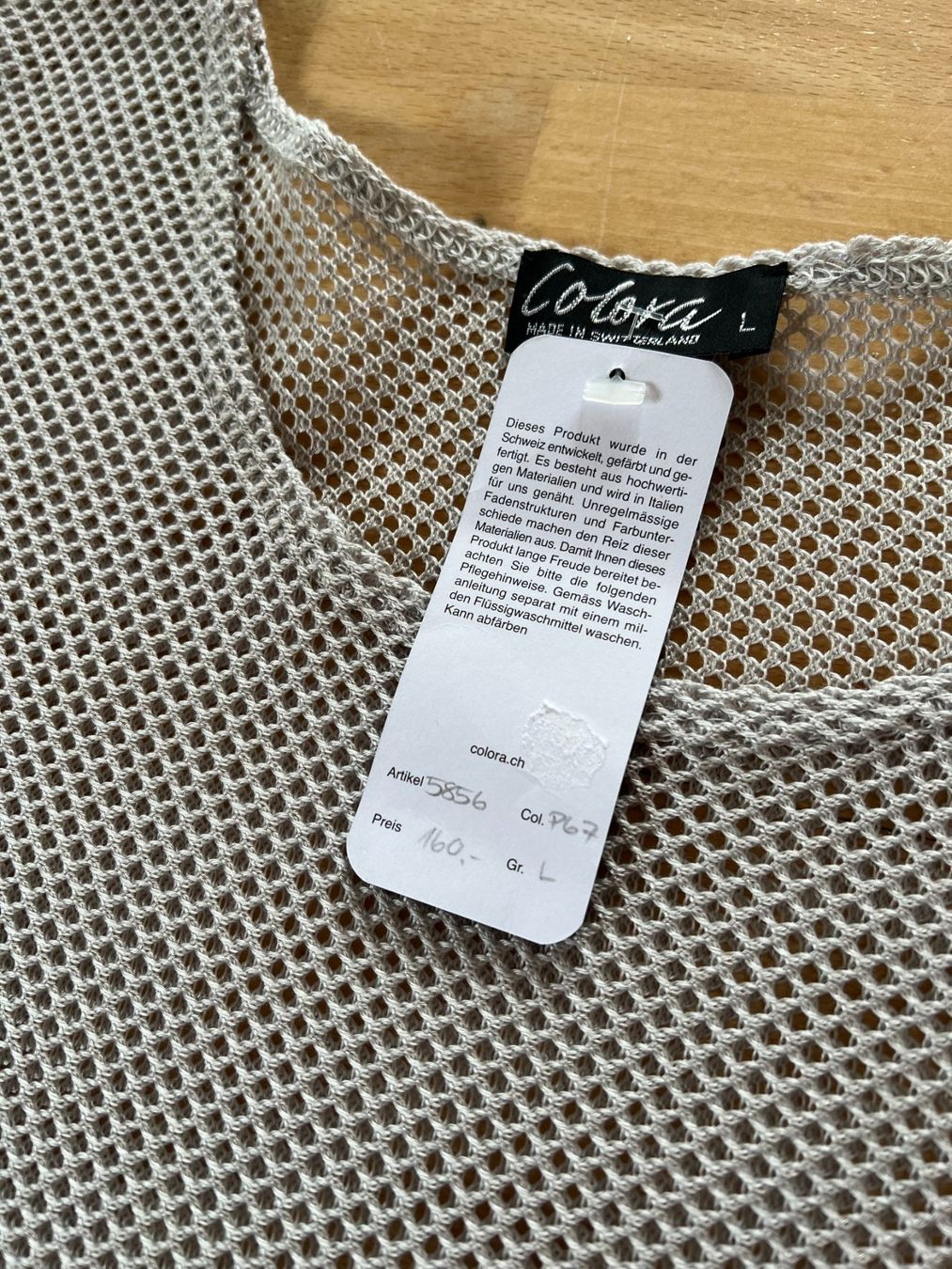 Colora Blusen: transparentes Colora Shirt, Gr. L, Hellgrau, NEU – Neu und originalverpackt aus Worb von farben20zauber