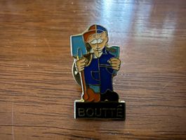 Anstecknadel Boutté Motiv Bauarbeiter gebraucht
