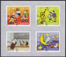 2004, Pro Juventute 373A-376A mit Ersttags-Eck-Stempel.