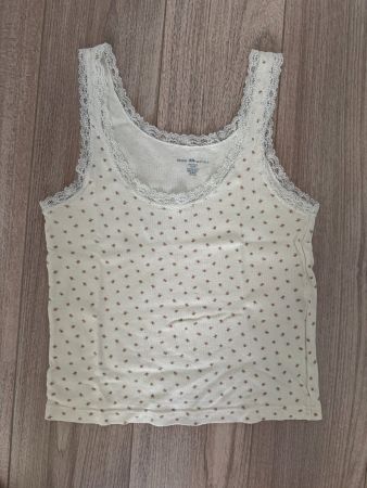 Träger Oberteil Brandy Melville 1 Size, offwhite mit Blumen
