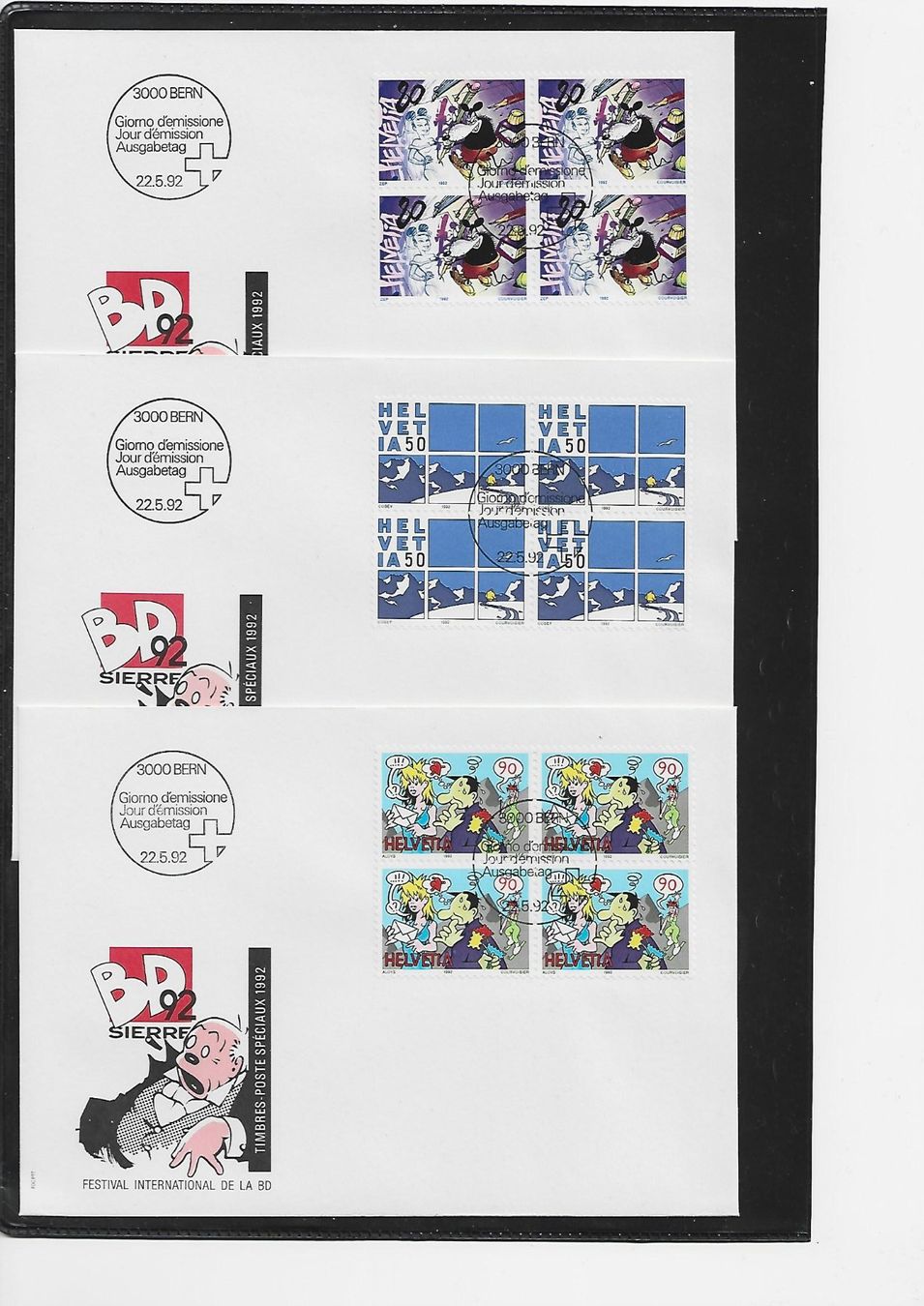 Tous les timbres: 1992 3x  FDC 4er Comics – D'occasion à Rheinau par loxis