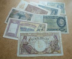 Lot ++ 7 alte Banknoten aus Osteuropa