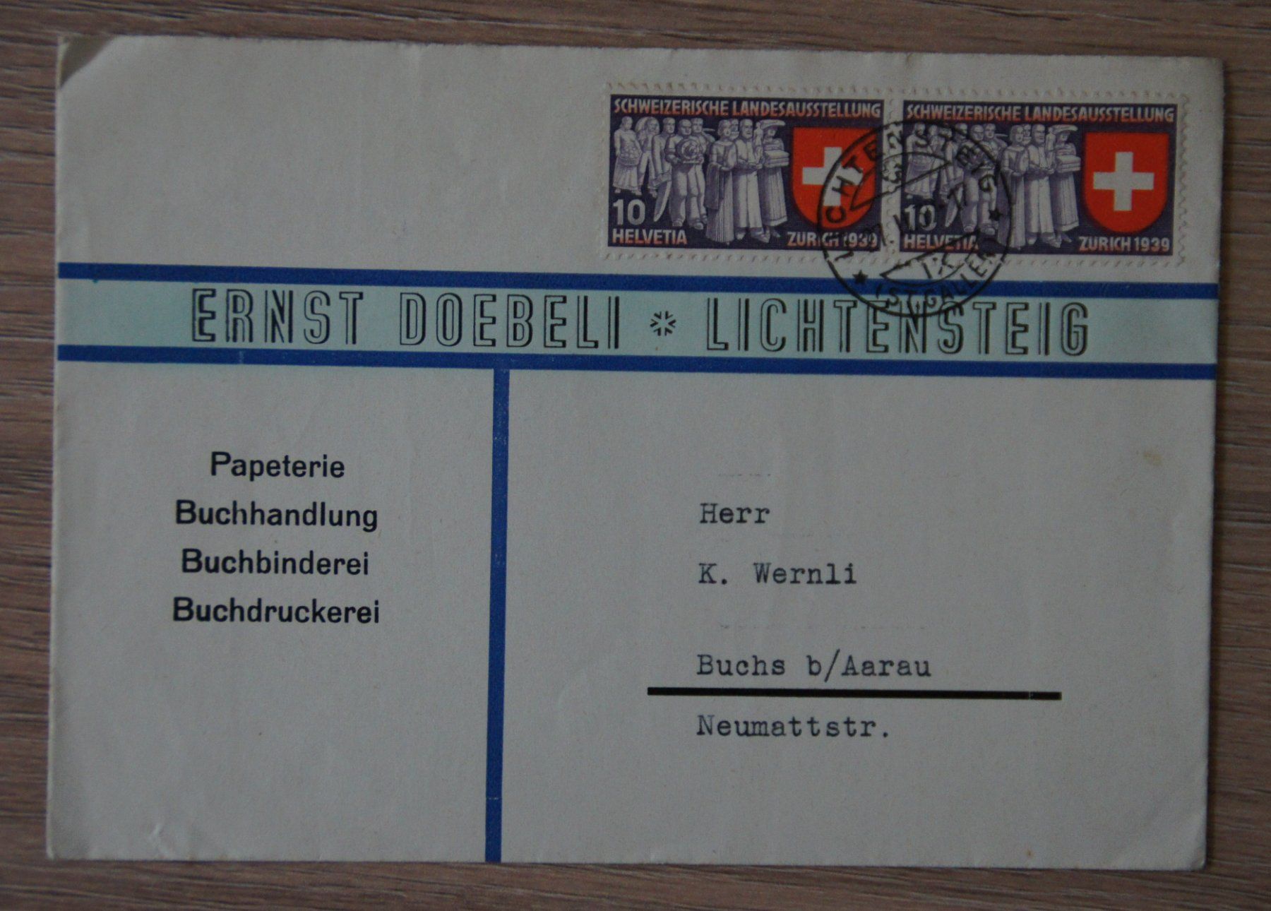 Tutti i francobolli: Geschäftsbrief Ernst Doebeli, Lichtensteig, 1939 – Usato da St. Margrethen SG venduto da maege07