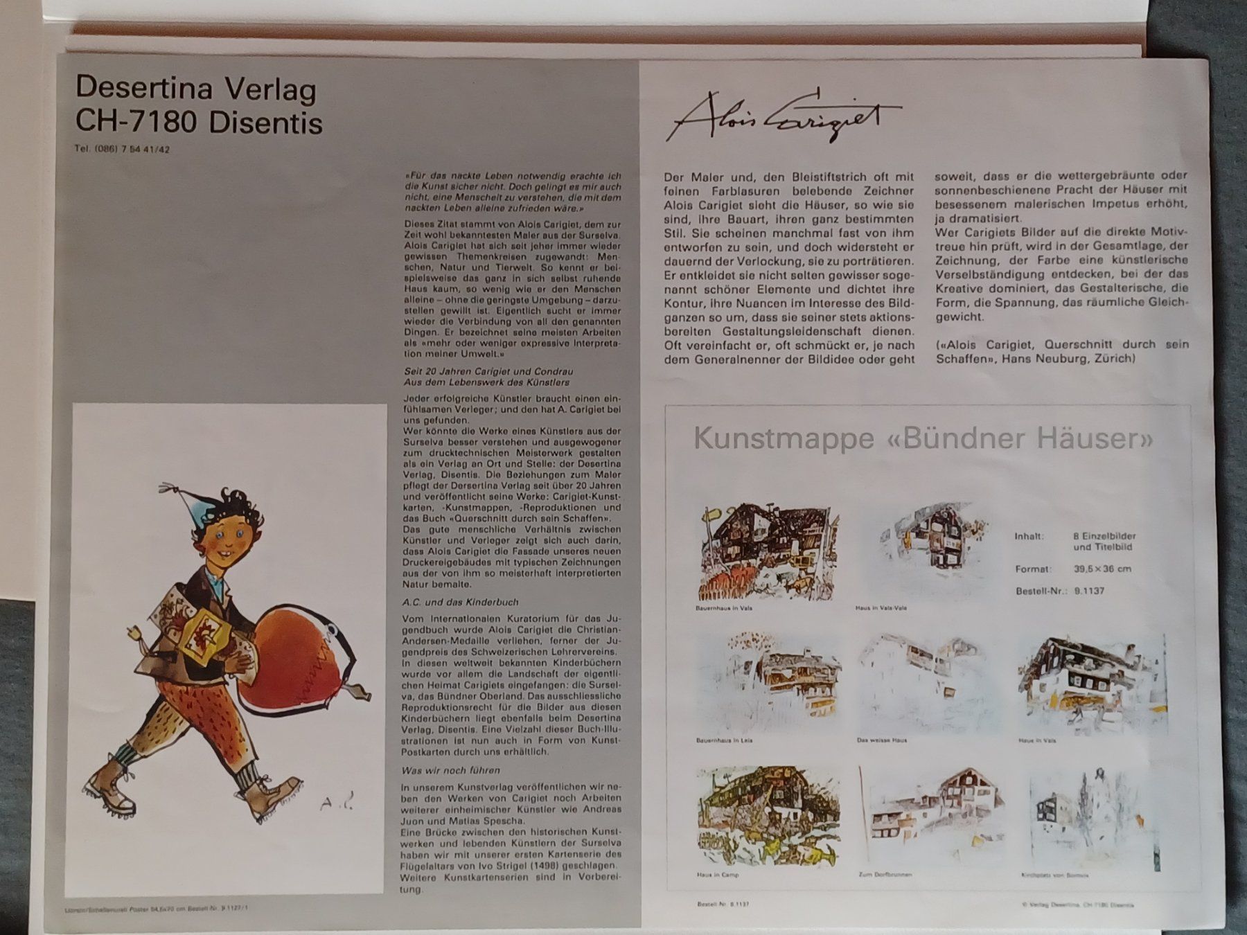 Foto & Immagini: Kunstmappe von A. Carigiet "Bündner Häuser" 2 Blatt gerahmt – Usato da Herisau venduto da ugr_prb5 2