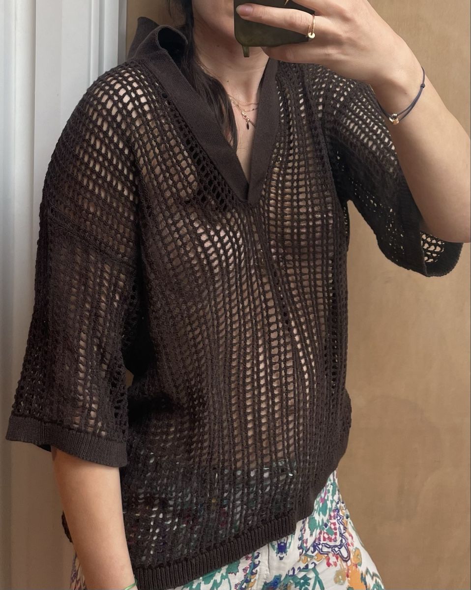 Massimo Dutti Magliette Polo: Massimo Dutti loose fishnet polo in a size S – Usato da Yverdon-les-Bains venduto da pen_bbz8 6