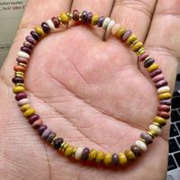 Elastisches Jaspis-Armband – Scheiben, Naturstein