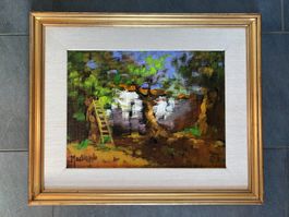 Gemälde südliche Landschaft signiert Mastrovito (1940-2000)