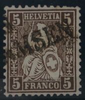CH - Sitz. Helvetia - Zst. Nr. 30 - Stabstempel Ramsen SH