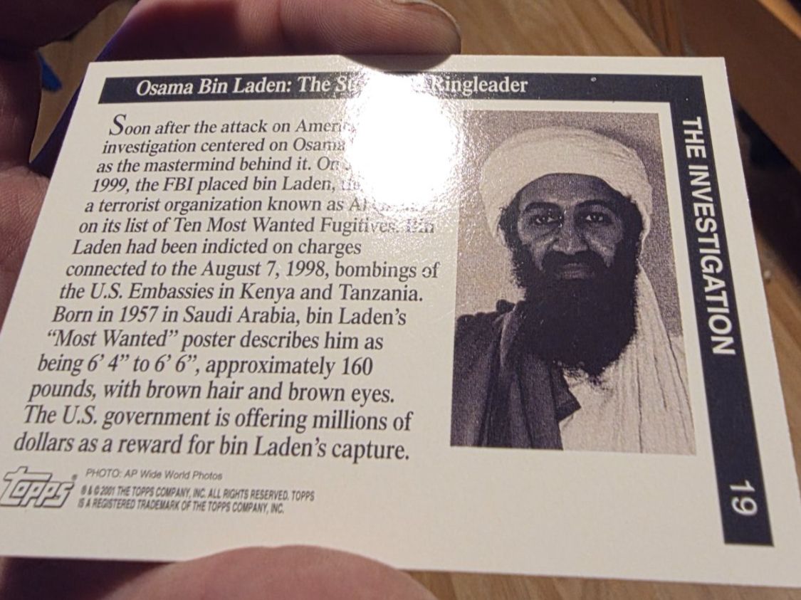 Topps Carte collezionabili: 2001 Topps Enduring Freedom Osama Bin Laden – Usato da Ursenbach venduto da murpy90 3