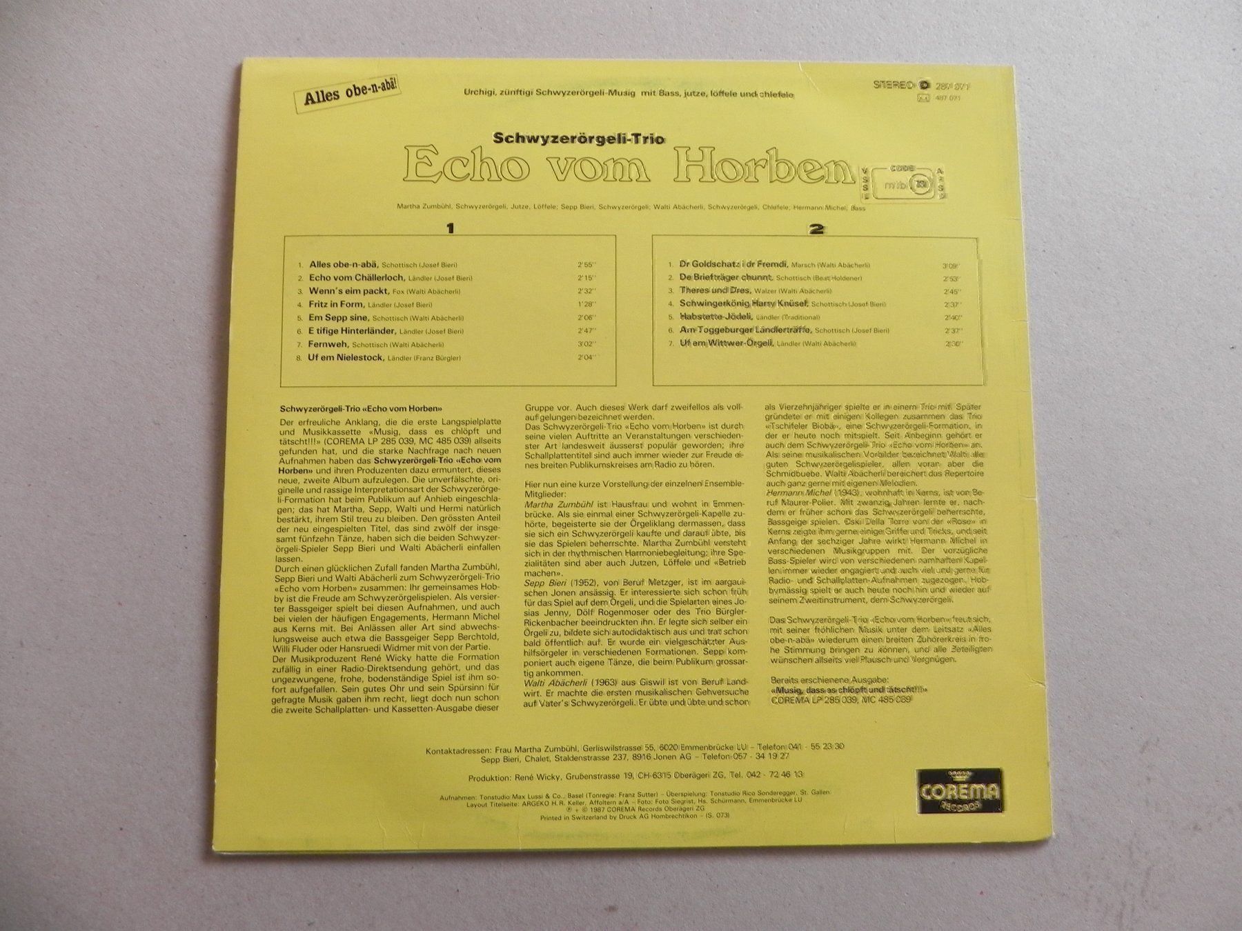 Dischi in vinile: LP Volksmusik Echo vom Horben 1987 – Usato da Siebnen venduto da krimsie 1