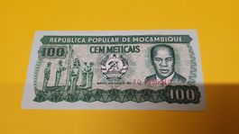 Mozambique 100 Meticais Geldschein, Top 1983