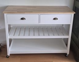 Servierwagen Navarino Holz Weiss
