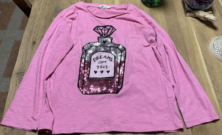 H&M Girl's Pink Long Sleeve Top, Size 12-14, Excellent!