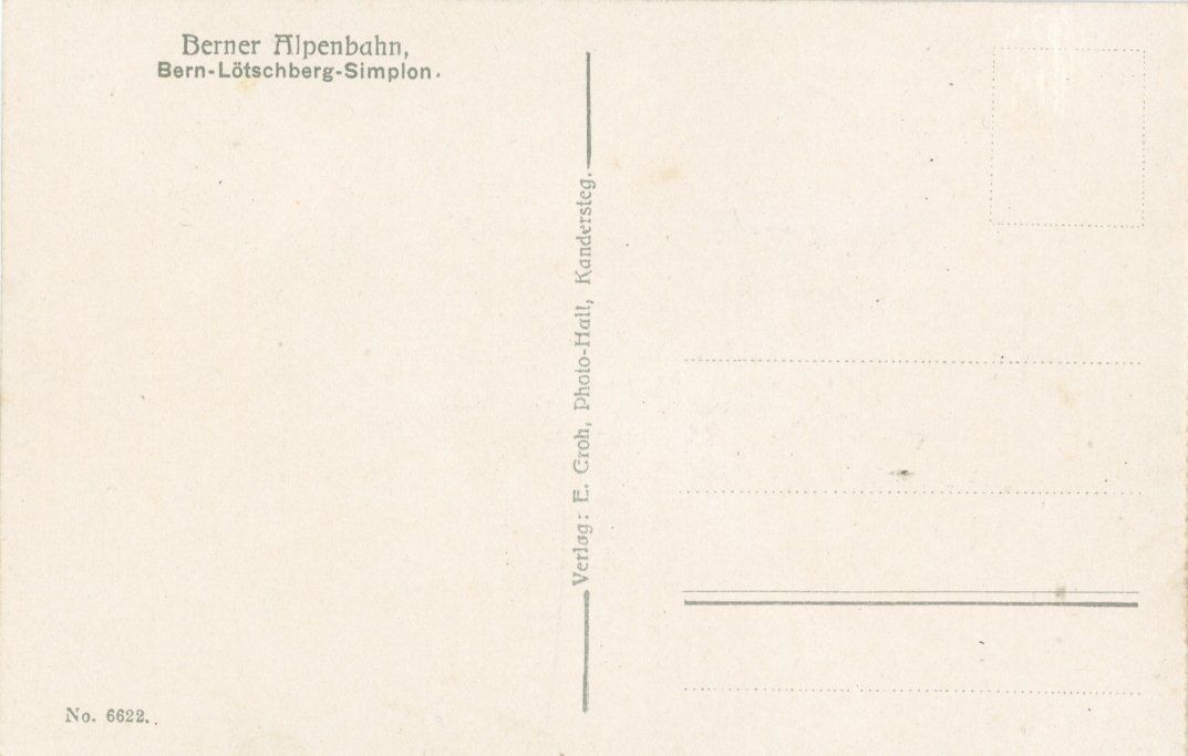 Cartoline postali: Blausee   BE  -  Brig-Lötschberg-Simplon-BAHN b. Kehrtunnel – Usato da Brig venduto da Valcards54 1