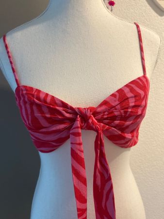 Bustier - Top pink  mit Leinen von H&M Gr. S