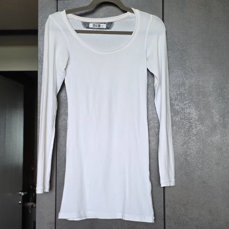🐸 NILE LONG PULLOVER SHIRT XS MIT ROLLBÜNDCHEN WEISS