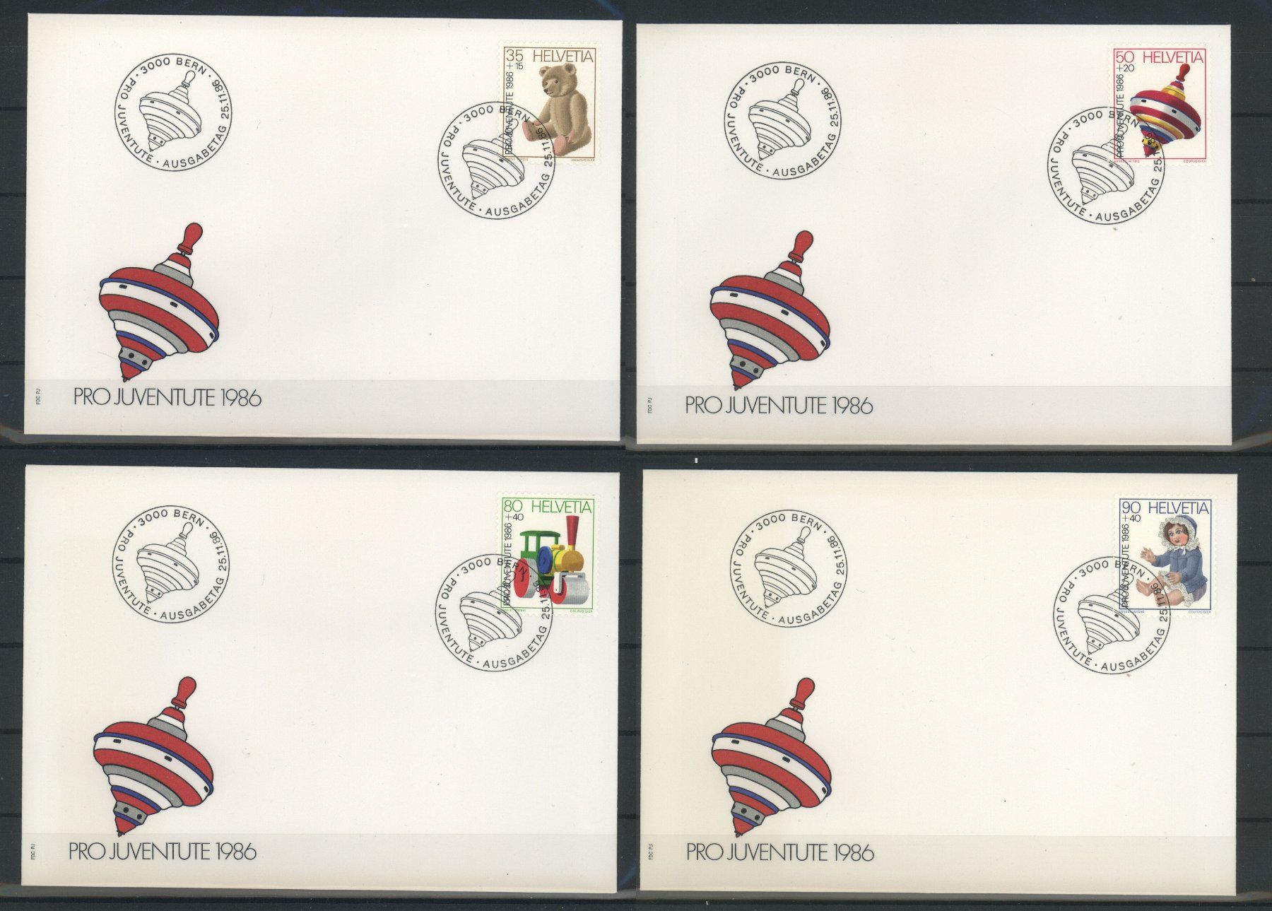 Tutti i francobolli: 1986, FDC, Pro Juventute, Einzelserie – Usato da Willisau venduto da Vollstempel