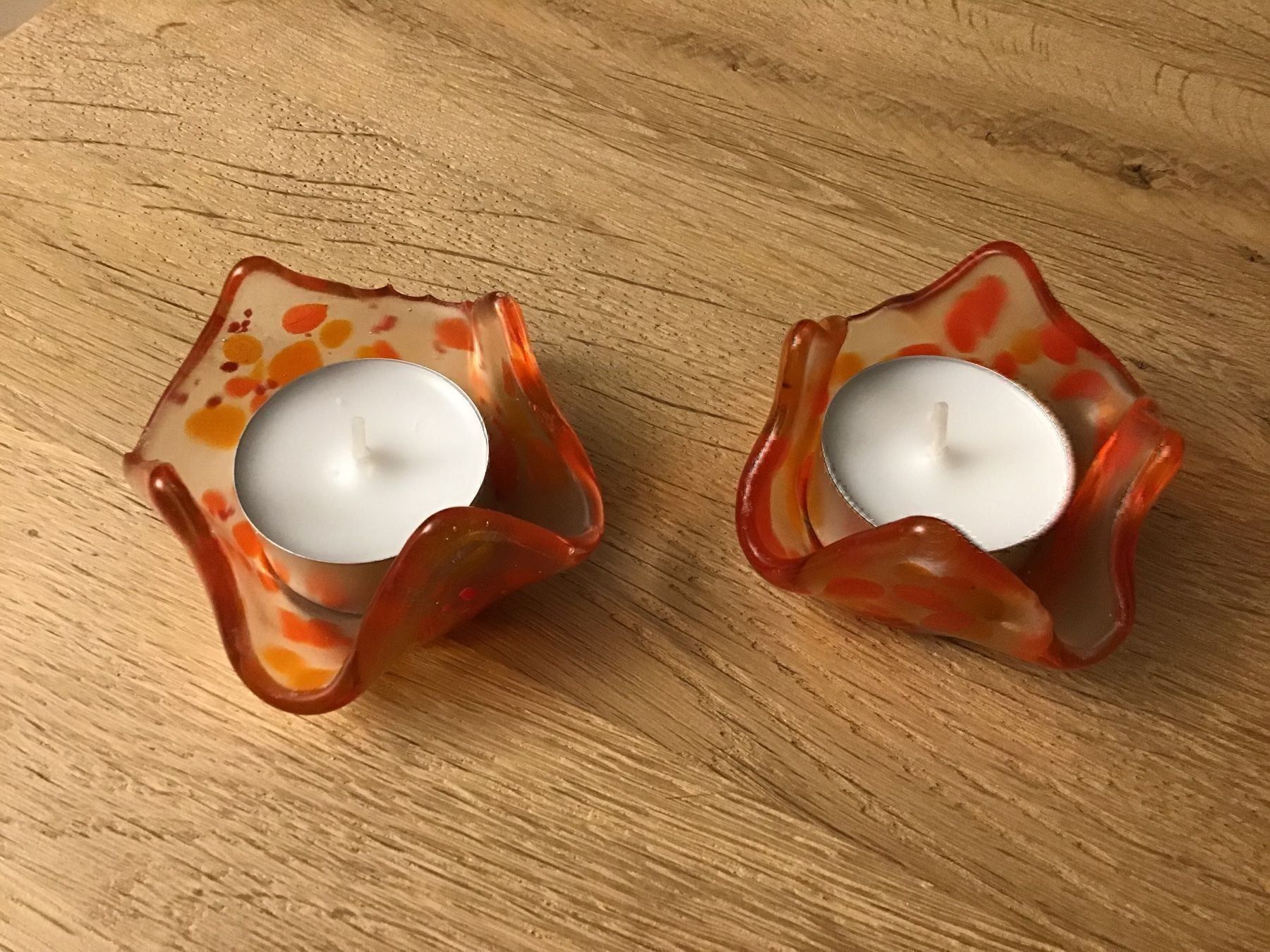 Portacandele: Glas Teelichter orange 2Stück – Nuovo (secondo la descrizione) da Frenkendorf venduto da silasho
