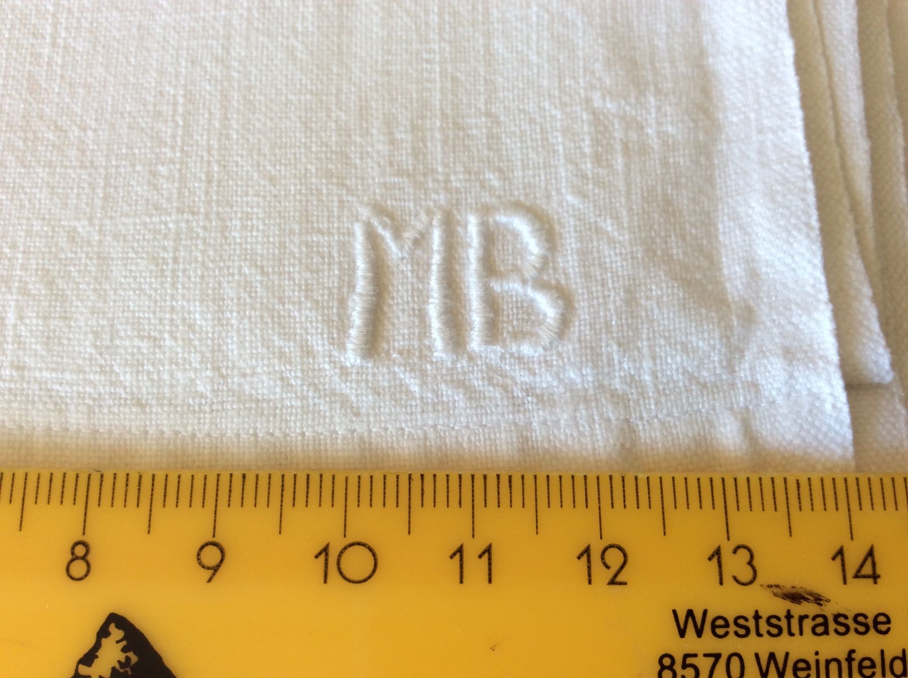 Bettwäsche: Leinen - Leintuch mit kleinem Monogramm MB – Neu (gemäss Beschreibung) aus Birwinken von chez-erna 1